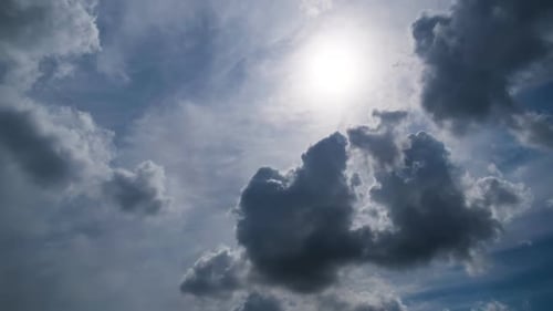 Bright Sun and Clouds Time Lapse