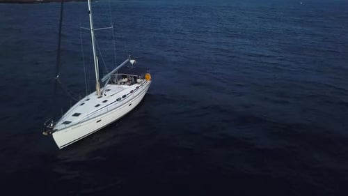View From the Height of the Yacht Near the Lighthouse Off the Coast of Tenerife Canary Islands Spain