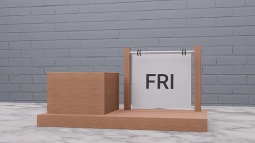 Minimalist Wood Flip Calendar Day Animation