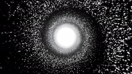 Futuristic Journey Through Glittering Light Tunnel