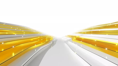 Abstract Golden White Flowing Ribbons Background Animation
