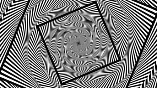 Black and White Rotating Geometric Optical Illusion Background