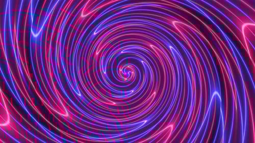 Glowing Neon Pink Blue Spiral Vortex Background
