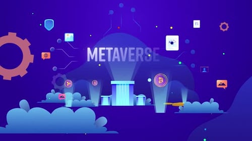 Infografik Tokenisierung Wirtschaftlicher digitaler Hintergrund Metaverse