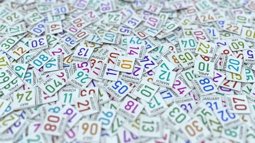 Focus on Calendar Cards Revealing a Specific Date