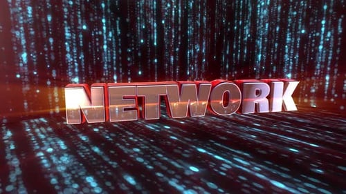 Futuristic Network 3D Text Reveal With Digital Particles