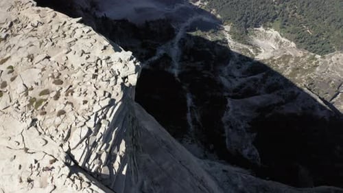 Breathtaking Aerial View Over the Mountainous Massif of Yosemite National Park
