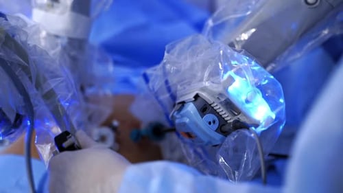 Robotic Surgery with Advanced Technology in Sterile Hospital