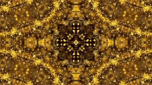 Golden Shimmering Particles Abstract Loop Background