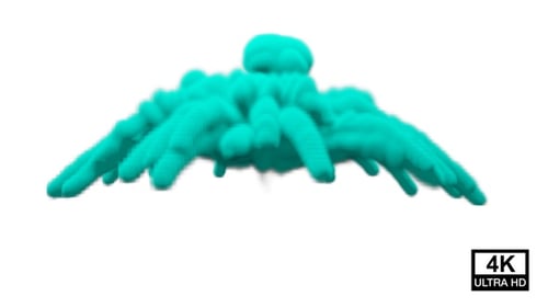 Turquoise Fluid Smoke Burst with Alpha Channel Transition