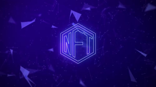 Futuristic NFT Hexagon Logo Animation with Glowing Lines