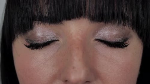 Close-Up of Woman's Eyes with Makeup