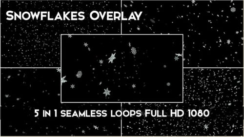 Animated Falling Snowflakes Loop Overlay for Winter Videos