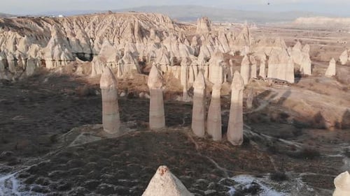 The Valley of Love in Goreme Cappadocia Turkey During the Freezing Winter Months