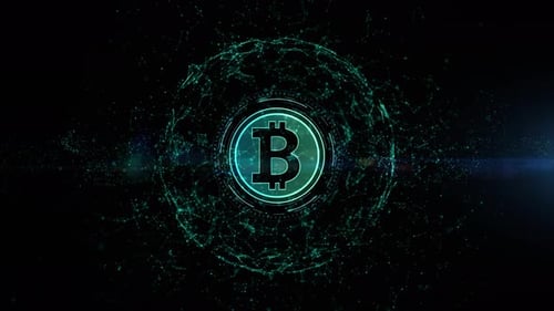 Futuristic Bitcoin Cryptocurrency Digital Network Animation