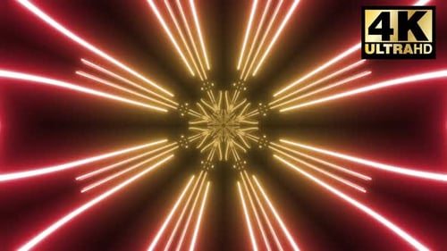 Futuristic Abstract Neon Light Tunnel Background Loop