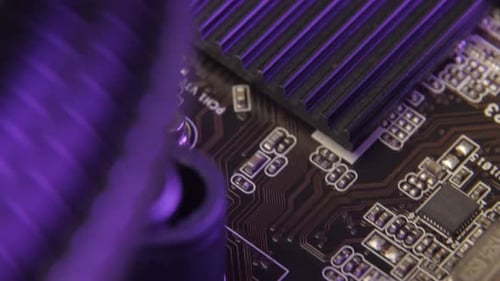 Elemente der Elektronisch Hauptplatine des Computers Nahaufnahme