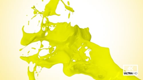 Dynamic Yellow Fluid Splash Transition