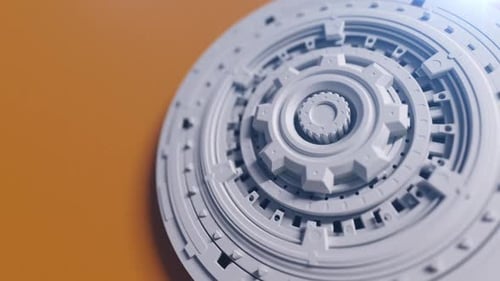 Looping Futuristic Mechanical Gear Animation