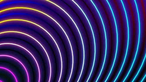 Abstract Neon Glowing Circles Looping Background Animation