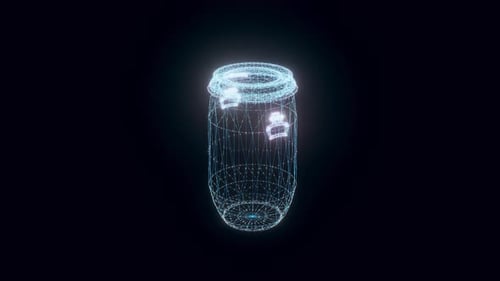 Plastic Barrel Hologram Rotating 4k