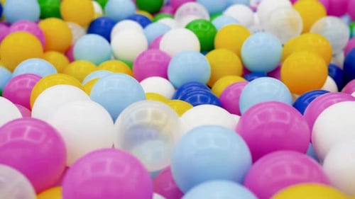 Dolly Video of Pool Full of Colorful Plastic Balls on Children Playground