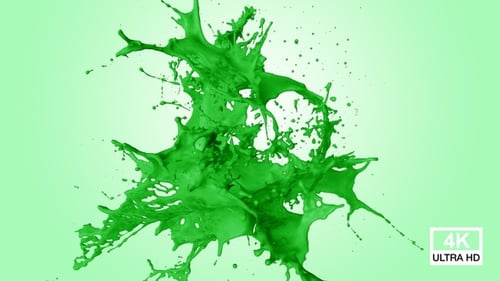 Abstract Green Paint Splash 4K