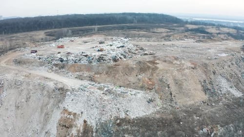 Aerial View of Large Landfill in Rural Area