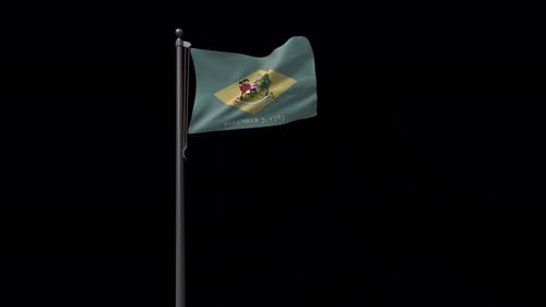 Flagge des Bundesstaates Delaware, 4K Prores 4444 Filmmaterial mit Alpha