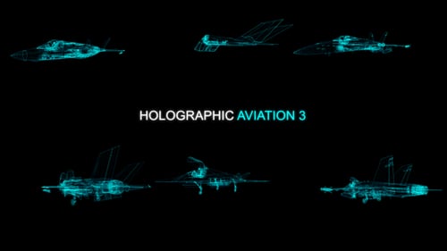 Holographic Fighter Jet 3D Wireframe Models Animation Pack