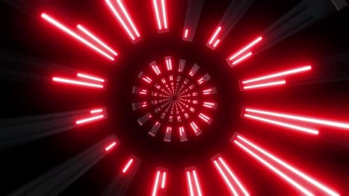 Colorful Neon Light Tunnel Animation Loop