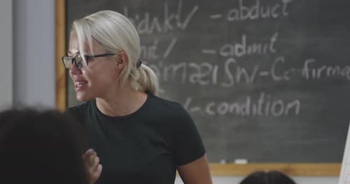 Teacher Using Flip Chart