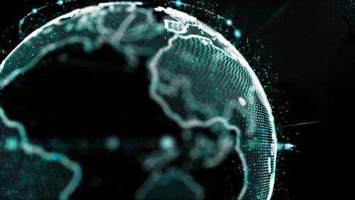 Digital Earth Global Network Particles Animation Loop