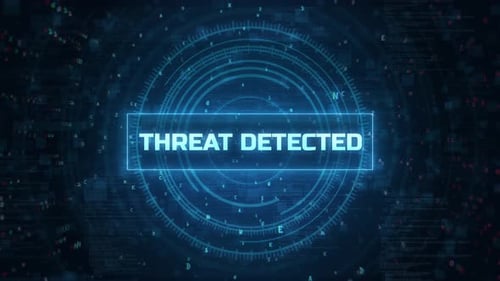 Digital Glitch Effect Threat Detected Text Animation