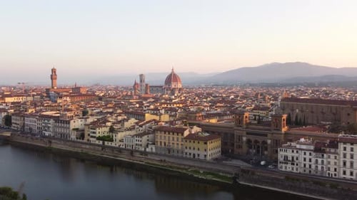 Florence Cityscape Aerial View in Tuscany