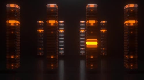 Futuristic Audio Visualizer with Rhythmic Glowing Bars