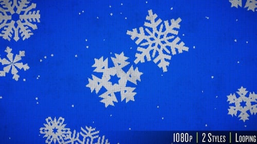 Seamless Looping Knitted Christmas Snowflakes Background