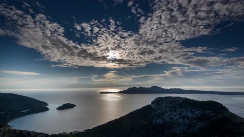 Loopable Video of Clouds Moving in Sky at Sunrise in the Mediterranean