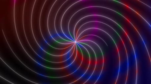 Animation d'arrière-plan hypnotique néon tourbillon
