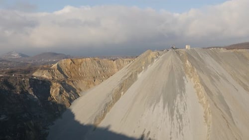 Beige Rocky Hills and Valley Aerial View