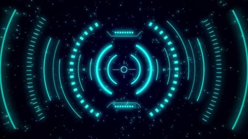 4K Blue Hud Background Seamless Loop