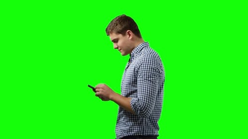 Young man using smartphone