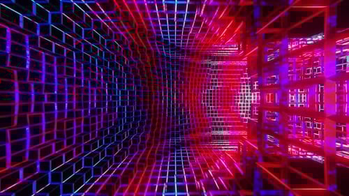 Red And Blue Police Colored Sci Fi Room Background Vj Loop HD