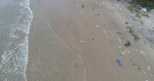 Trash, plastic, garbage, bottle, environmental pollution on the beach