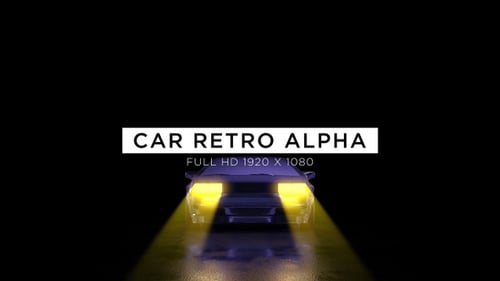 Retro Futuristic Car Driving with Alpha Channel