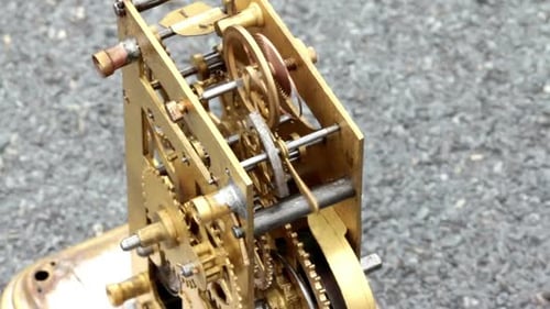 Clock Gears Turning, Antique Mechanism