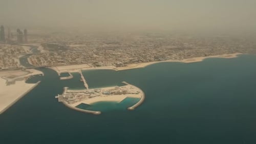 Dubai city in the 90s aerial view