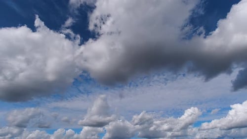 Blue sky and white clouds. Fluffy white clouds. Cumulus cloud.