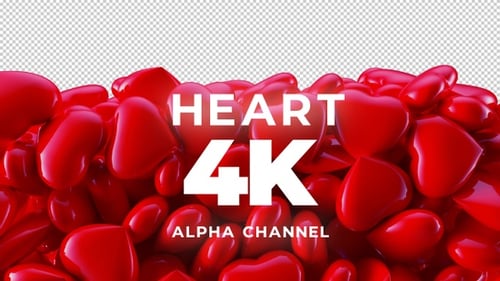 Falling Red Hearts Seamless Loop Background