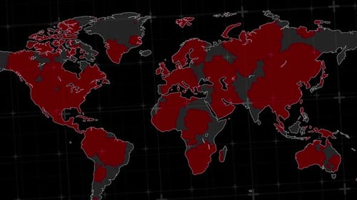 World Map Spreading Global Data Visualization Animation